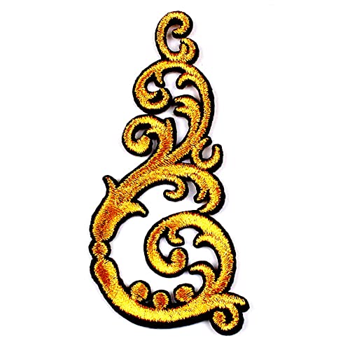 Boutique d'isacrea Bügel-Applikation: Gold/Schwarz, 8,5 x 4 cm (03) von Boutique d'isacrea