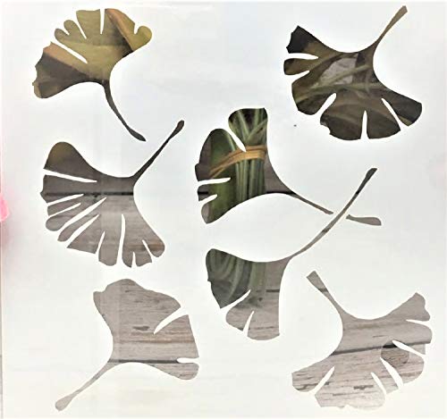 Boutique d'isacrea Schablone, Kunststoff, 13 x 13 cm, Blätter (04) von Boutique d'isacrea