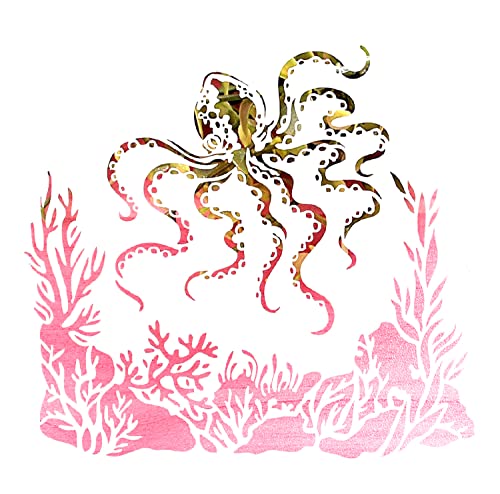 Boutique d'isacrea Schablone aus Kunststoff, 13 x 13 cm, Motiv: Oktopus Boutique d'isacrea Schablone aus Kunststoff, 13 x 13 cm, Motiv: Oktopus von Boutique d'isacrea