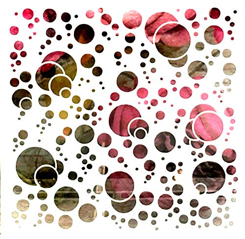 Boutique d'isacrea Schablone aus Kunststoff, 13 x 13 cm, Motiv: runde Wand (02) von Boutique d'isacrea