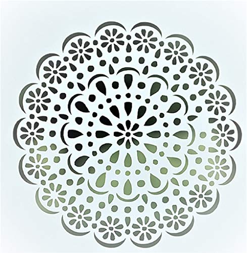 Boutique d'isacrea Schablone aus Kunststoff, 13 x 13 cm, Rosette (02) von Boutique d'isacrea