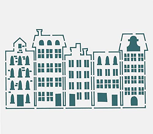 Boutique d'isacrea Schablone aus Kunststoff, 13 x 13 cm, Stadt (01) von Boutique d'isacrea