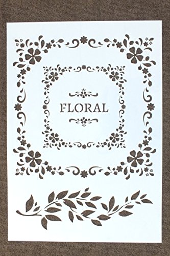 Boutique d'isacrea Schablone aus Kunststoff, 30 x 21 cm, Blumen- und Olivenzweig Boutique d'isacrea Schablone aus Kunststoff, 30 x 21 cm, Blumen- und Olivenzweig von Boutique d'isacrea