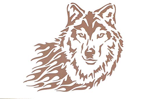 Boutique d'isacrea Schablone aus Kunststoff, 30 x 21 cm, Motiv: Wolf (02) von Boutique d'isacrea