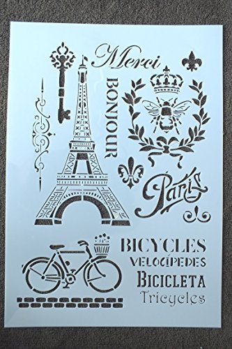 Boutique d'isacrea Schablone aus Vinyl, A4, Motiv Love Paris Boutique d'isacrea Schablone aus Vinyl, A4, Motiv Love Paris von Boutique d'isacrea