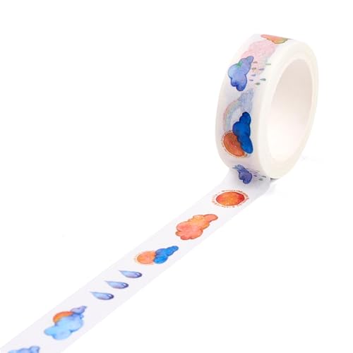 Boutique d'isacrea Washi Tape Breite 15 mm Länge 7 Meter Motiv Wetter Boutique d'isacrea Washi Tape Breite 15 mm Länge 7 Meter Motiv Wetter von Boutique d'isacrea