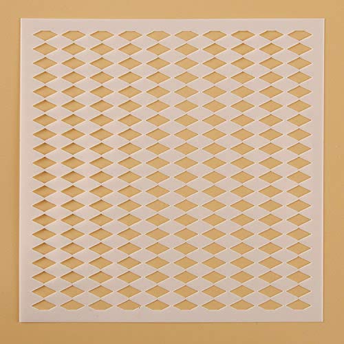 Schablone, Kunststoff, 13 x 13 cm, Motiv Raute von Boutique d'isacrea