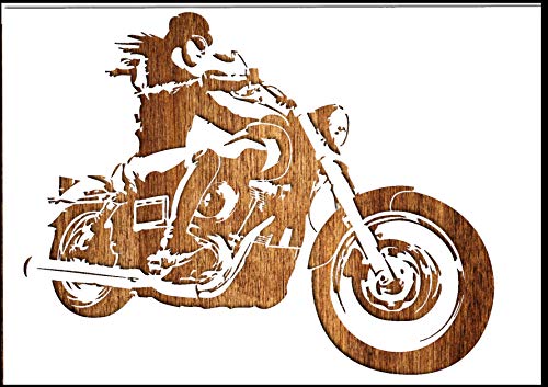 Pochoir A4 21 * 29,7 cm en plastique Mylar : Motard Free riderL8 Pochoir A4 21 * 29,7 cm en plastique Mylar : Motard Free riderL8 von Boutique d'isacrea