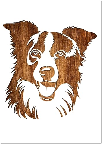 Boutique d'isacrea: Schablone A4 (21 x 29,7 cm) aus Mylar, Border Collie Hund von Boutique d'isacrea