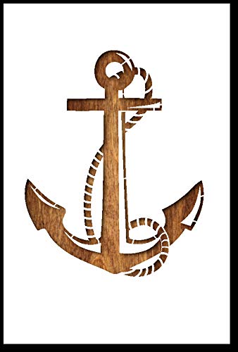 Schablone A6, Anker, aus Kunststoff, Mylar, 80 x 100 mm von Boutique d'isacrea