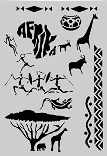 Schablone aus Kunststoff, 30 x 21 cm, Afrika Schablone aus Kunststoff, 30 x 21 cm, Afrika von Boutique d'isacrea