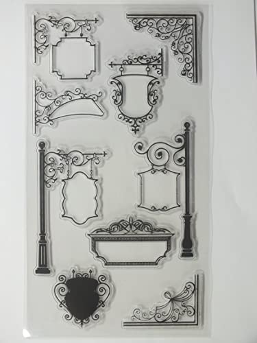 Silikon-Stempel, transparent, Motiv Schilder aus Schmiedeeisen, Vintage Silikon-Stempel, transparent, Motiv Schilder aus Schmiedeeisen, Vintage von Boutique d'isacrea