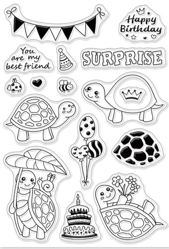 Transparente Silikonstempel Schildkröten (01) von Boutique d'isacrea