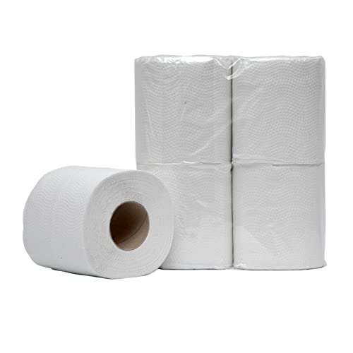 BOVE Toilettenpapier 2-lagig 200 Blatt, 48 Rollen (12 Pack je 4 Rollen), weiß, Recycling, geprägt (8103000) – saugstarkes Klopapier. von Bove