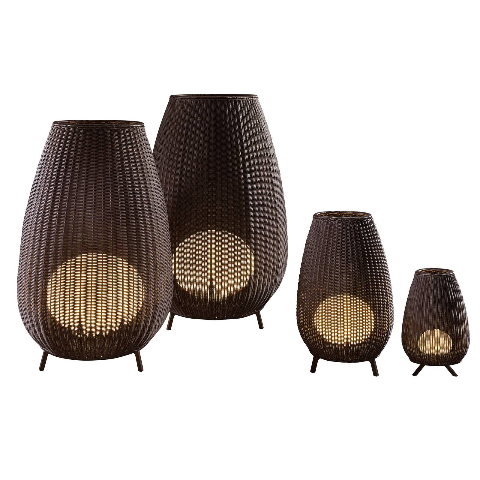 Bover Amphora LED-Terrassenleuchte, rattan brown von Bover