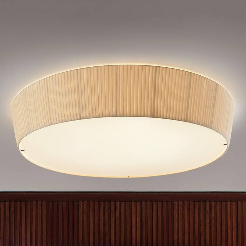 Bover Deckenlampe Leuchte Plafonet Textillampe Creme Band 95 Cm E27 Rund B-Ware von Bover