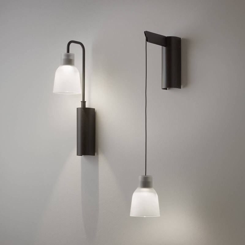 Bover Drip A/02 LED-Wandleuchte, schwarz/matt weiß von Bover