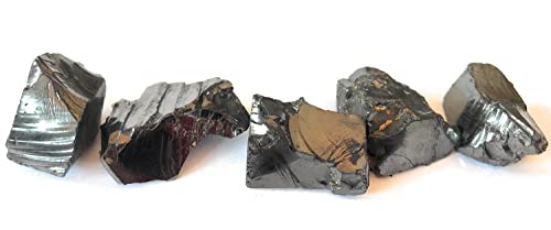 Edelstein Edelschungit Schungit, 2-5 Steine 20g. Shungite aus Karelien Zertifikat von Boviswert