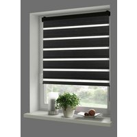 Doppelrollo mit Blende Black schwarz B/L: ca. 100x160 cm von Boviva