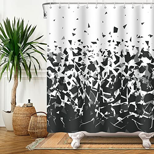 Bovlleetd 183x213cm Schwarz Weiß Duschvorhang Abstrakt Geometrisch Fragment Bad Vorhang Modern Wasserdicht Badezimmer Dekorativ Vorhang Set Polyester Waschbar Bad Vorhang Bovlleetd 183x213cm Schwarz Weiß Duschvorhang Abstrakt Geometrisch Fragment Bad Vorhang Modern Wasserdicht Badezimmer Dekorativ Vorhang Set Polyester Waschbar Bad Vorhang von Bovlleetd