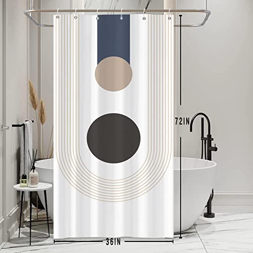 Bovlleetd Mittleres Zentrum Stall Kleiner Duschvorhang Polyester Fabric Boho Modern Minimalist Duschvorhang Set mit Ösen Halb schmale Größe 36x72Zoll Badezimmer Duschvorhang von Bovlleetd