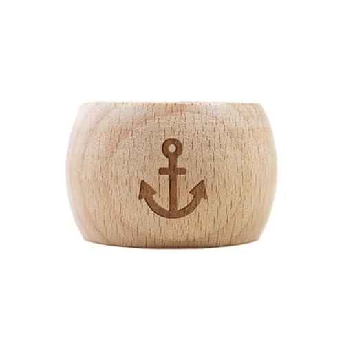 Bow & Hummingbird - 2344022 - Serviettenring und Eierbecher in einem Produkt, Maritim, Anker, Holz, Durchmesser: 4cm von Bow & Hummingbird