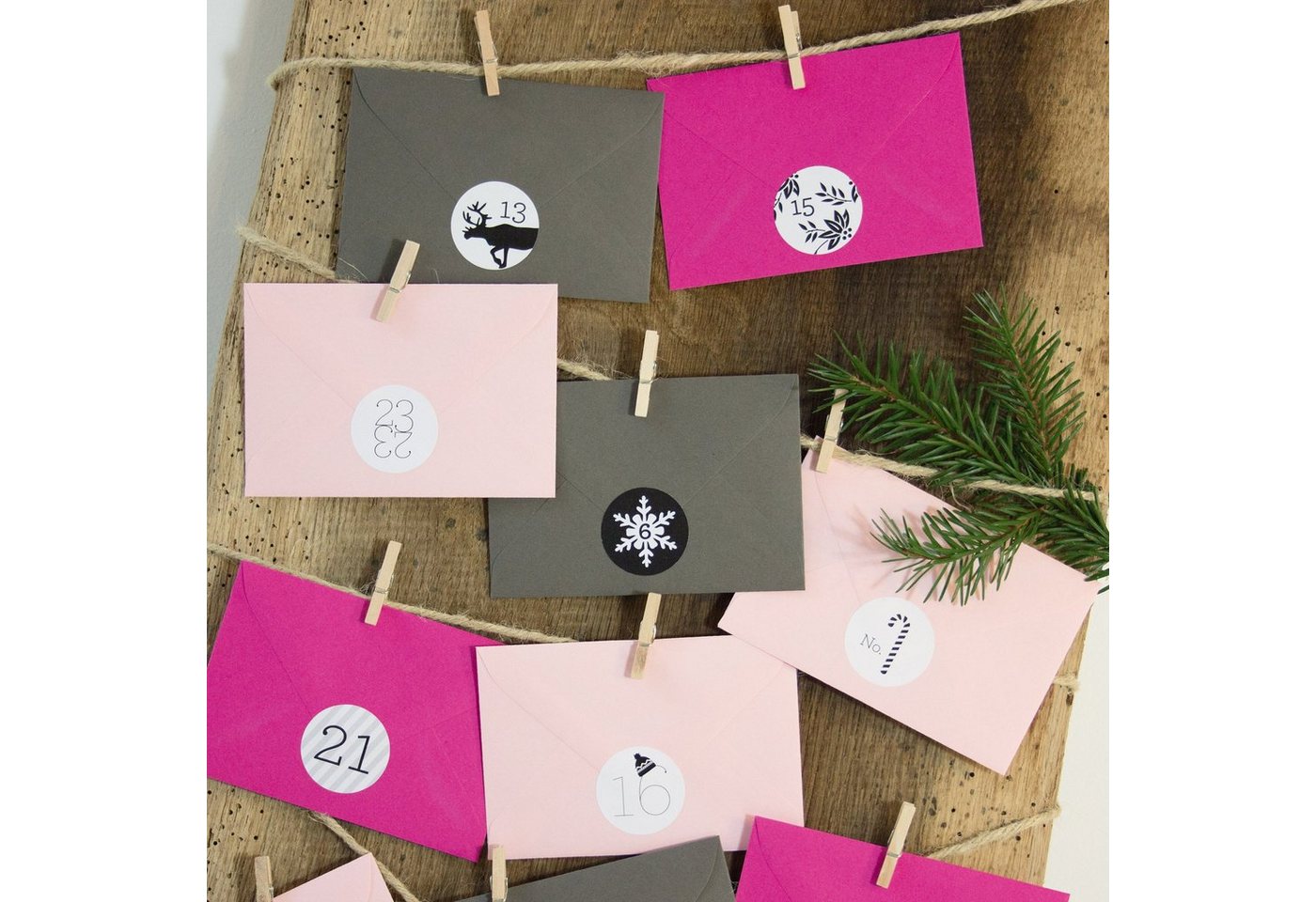 Bow & Hummingbird Adventskalender Adventskalender Pink/Graphit, DIY von Bow & Hummingbird