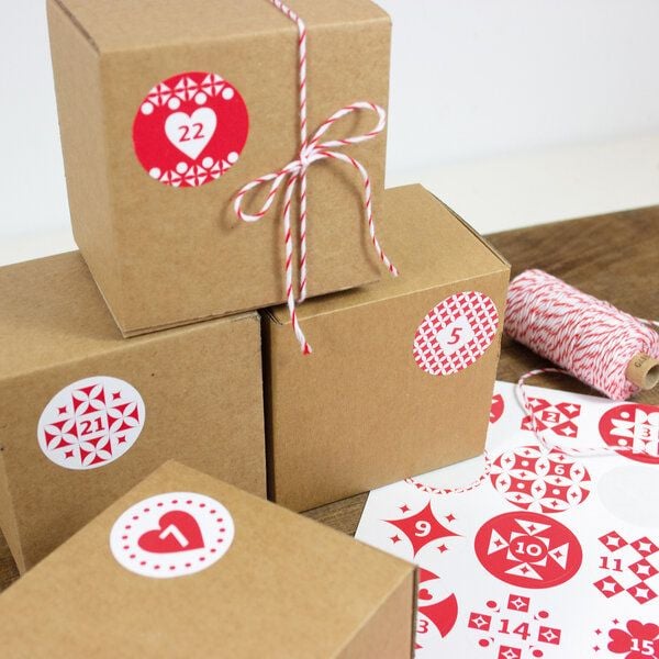 Bow & Hummingbird Adventskalender Set mit Boxen zum Befüllen von Bow & Hummingbird