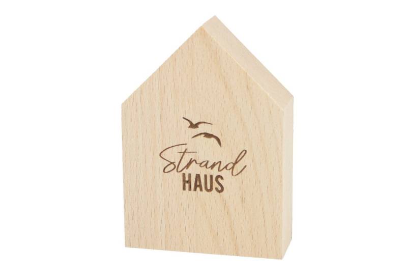 Bow & Hummingbird Dekoobjekt Großes Deko-Holzhäuschen Strandhaus, Dekoration aus nachhaltigem Buchenholz von Bow & Hummingbird