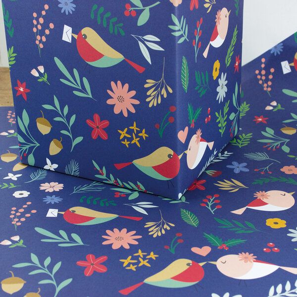 Bow & Hummingbird Geschenkpapier Bird Love Story von Bow & Hummingbird