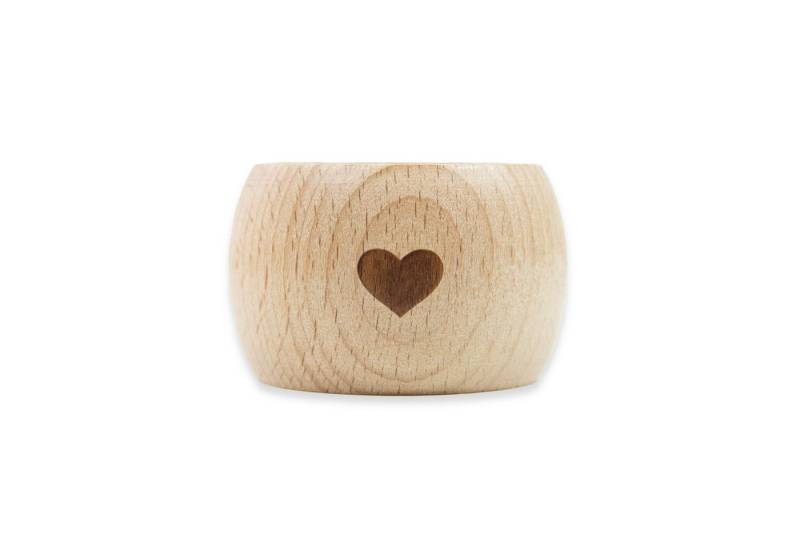 Bow & Hummingbird Serviettenring 2 in 1 Serviettenring und Eierbecher Herz, Buchenholz aus kontrollierter Forstwirtschaft von Bow & Hummingbird