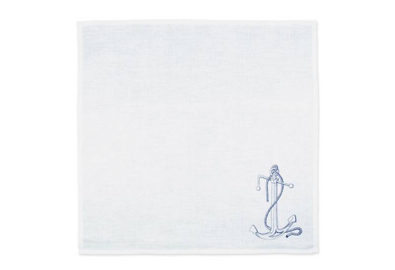 Bow & Hummingbird Stoffserviette maritime Halbleinen-Serviette Anker, Hochwertig im Siebdruck bedruckt von Bow & Hummingbird