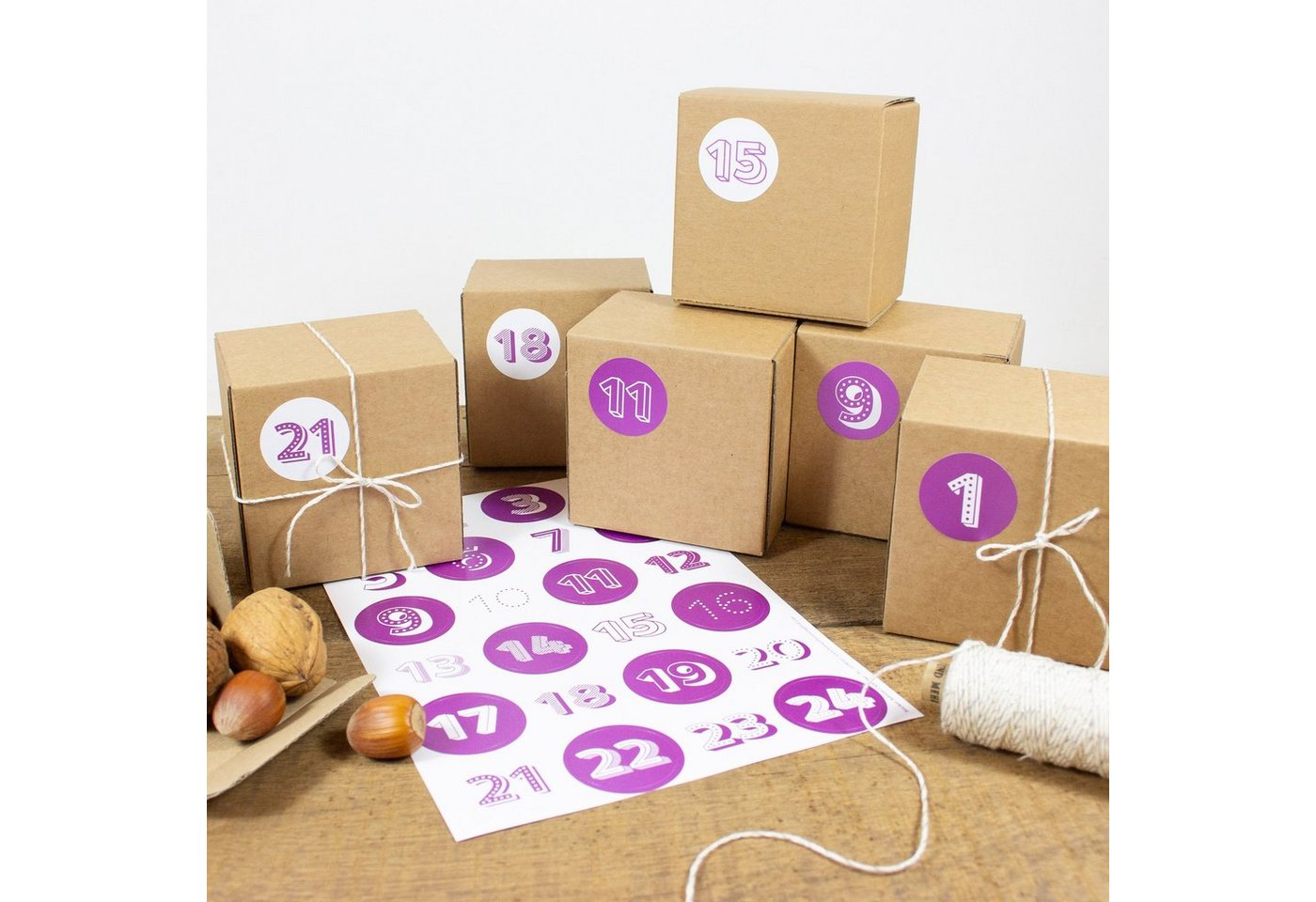 Bow & Hummingbird befüllbarer Adventskalender Adventskalender Set mit Boxen Brombeere", DIY" von Bow & Hummingbird