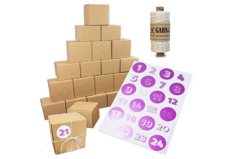 Bow & Hummingbird befüllbarer Adventskalender Adventskalender Set mit Boxen "Brombeere", DIY von Bow & Hummingbird