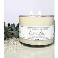 15 G Natürliche Sojakerze Lavendel Duft | Doppelte Dochtkerze Duftende Floraler Geschenk Unter 25 von BowAndArrowCandleCo