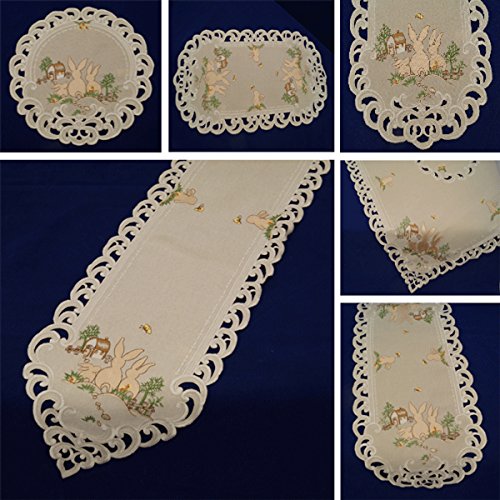 Bowatex Tischdecke Läufer Oster Hase Beige Mitteldecke 8981-Fa (40 rund) von Bowatex