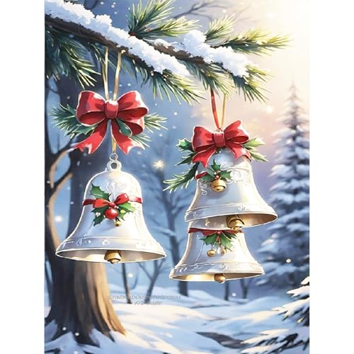Bowetile Diamond Painting Weihnachtsglocken Erwachsene, Weihnachten Weihnachtsglocken Diamant Painting Bilder für Erwachsene Anfänger, 5D DIY Diamond Art Craft für Home Wand Decor 30x40cm Bowetile Diamond Painting Weihnachtsglocken Erwachsene, Weihnachten Weihnachtsglocken Diamant Painting Bilder für Erwachsene Anfänger, 5D DIY Diamond Art Craft für Home Wand Decor 30x40cm von Bowetile