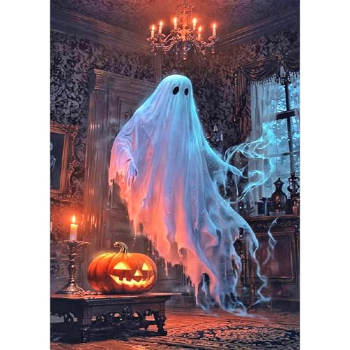 Bowetile Halloween Diamond Painting Geist Erwachsene, Skelett Mond mit Strasssteinen für Anfänger, Diamant Painting Bilder Erwachsene, 5D DIY Diamond-Painting Arts Craft für Home Wand Decor 30x40cm Bowetile Halloween Diamond Painting Geist Erwachsene, Skelett Mond mit Strasssteinen für Anfänger, Diamant Painting Bilder Erwachsene, 5D DIY Diamond-Painting Arts Craft für Home Wand Decor 30x40cm von Bowetile