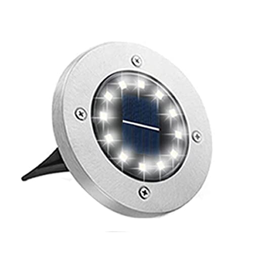Bowfar Solar Bodenleuchten Aussen, 12 LEDs KaltWeiß Solarlampen für außen 800mAh IP65 Wasserdicht Solarleuchten, Solar Gartenleuchten für Rasen Gehweg Patio Terrassen Garden von Bowfar