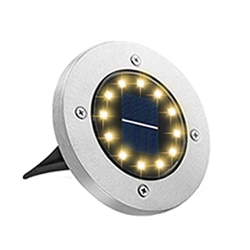 Bowfar Solar Bodenleuchten Aussen, 12 LEDs Warmweiß Solarlampen für außen 800mAh IP65 Wasserdicht Solarleuchten, Solar Gartenleuchten für Rasen Gehweg Patio Terrassen Garden von Bowfar