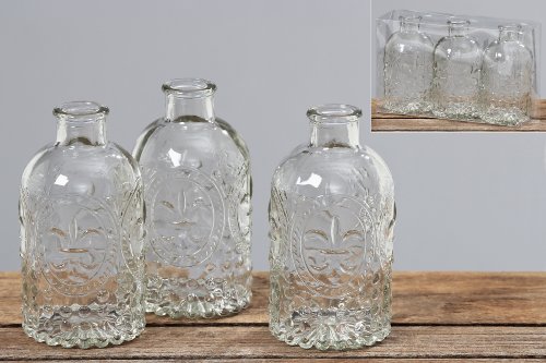 Vase Glasvase Tischvase Glas Country 3tlg H 13 cm 1812-4019400 von Bowley & Jackson