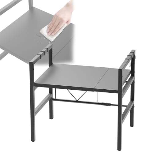 Bowose 2-Stufiges Erweiterbares Mikrowellen, Verstellbarer MikrowellenstäNder, Mit 6 Haken/Schneidebrett-Halter/Lappenhalter, Aufbewahrungsregale füR TöPfe, Pfannen Und Grill Bowose 2-Stufiges Erweiterbares Mikrowellen, Verstellbarer MikrowellenstäNder, Mit 6 Haken/Schneidebrett-Halter/Lappenhalter, Aufbewahrungsregale füR TöPfe, Pfannen Und Grill von Bowose