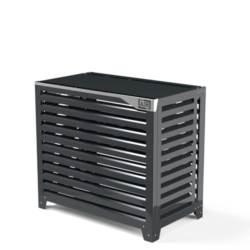 Box Air Klima Big Blade XL Anthrazit – Außen-Klimaanlage aus Aluminiumverbundstoff und Rahmen aus Edelstahl 316, Bodenmontage, 115 × 103 × 65 cm – Abdeckung für Wärmepumpen von Box Air Klima