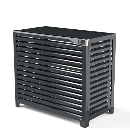 Box Air Klima Big Blade XXL Antracite – Abdeckung für Klimaanlage aus Aluminium-Verbund & INOX 316, zur Bodenmontage, 135×120×72 cm – Verkleidung für große Geräte von Box Air Klima
