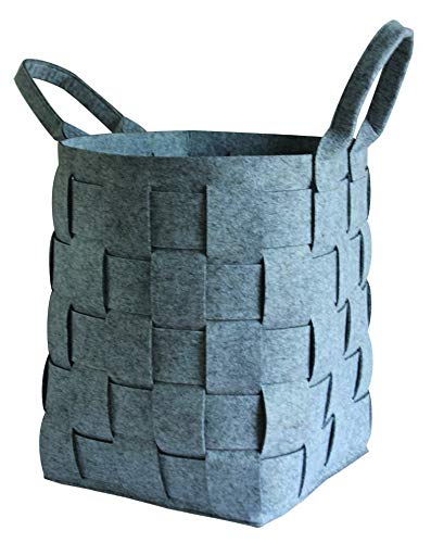 Box and Beyond Korb, Polyester, grau/Silber, 40cm x 40cm x 56cm von Box and Beyond