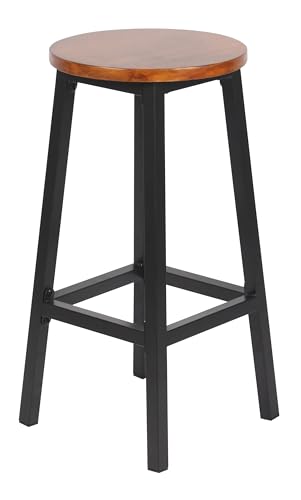 Box and beyond - 2 Barhocker ohne Rückenlehne – Höhe 65 x 32 cm – Hocker schwarz & dunkles Holz – Fußstütze – Küche, Bar, Esszimmer – hoher Sitz Box and beyond - 2 Barhocker ohne Rückenlehne – Höhe 65 x 32 cm – Hocker schwarz & dunkles Holz – Fußstütze – Küche, Bar, Esszimmer – hoher Sitz von Box and Beyond