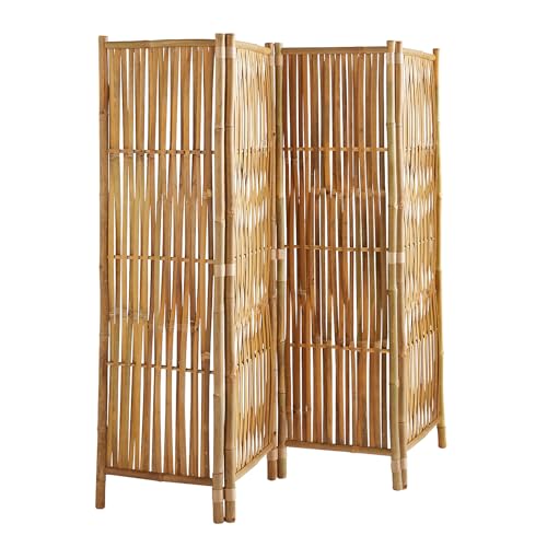 Box and beyond Paravent aus Bambus – Natur – 180 x 160 cm (4 Paneel) von Box and Beyond