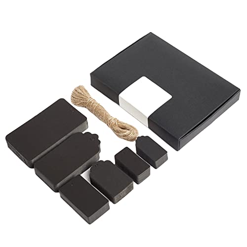 Box.it.pack.it Geschenkanhänger aus Kraftpapier, schwarz, gemischte Form, 200 Stück mit Schnur Box.it.pack.it Geschenkanhänger aus Kraftpapier, schwarz, gemischte Form, 200 Stück mit Schnur von Box.it.pack.it