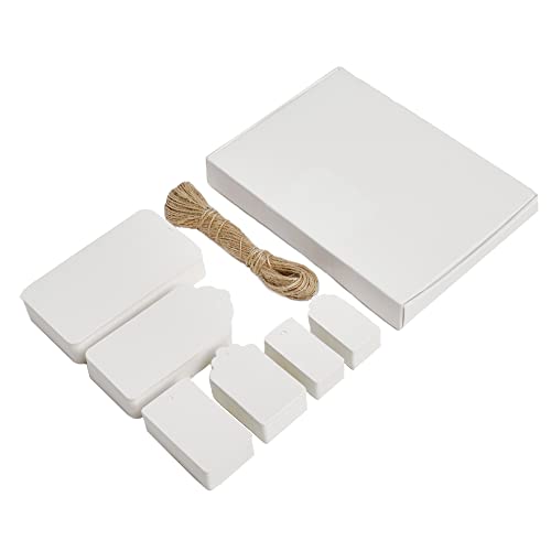 Box.it.pack.it Kraftpapier-Geschenkanhänger, weiß, gemischte Form, 200 Stück mit Schnur, 9 x 5 cm, 5 x 3 cm, 4 x 2 cm, 8 x 4 cm, 5 x 3 cm, 4 x 2 cm Box.it.pack.it Kraftpapier-Geschenkanhänger, weiß, gemischte Form, 200 Stück mit Schnur, 9 x 5 cm, 5 x 3 cm, 4 x 2 cm, 8 x 4 cm, 5 x 3 cm, 4 x 2 cm von Box.it.pack.it
