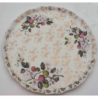 Vintage Servierplatte Old Foley, James Kent Ltd., Mit Seltenem Obstdesign Und Golddekor, Etwa 50'er Jahre. Krönungsplatte. Ideale Oster-Servierplatte Vintage Servierplatte Old Foley, James Kent Ltd., Mit Seltenem Obstdesign Und Golddekor, Etwa 50'er Jahre. Krönungsplatte. Ideale Oster-Servierplatte von BoxV